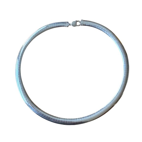 JTV Sterling Silver 925 8mm Omega Link Chain Necklace 20" Italy - Picture 3 of 13